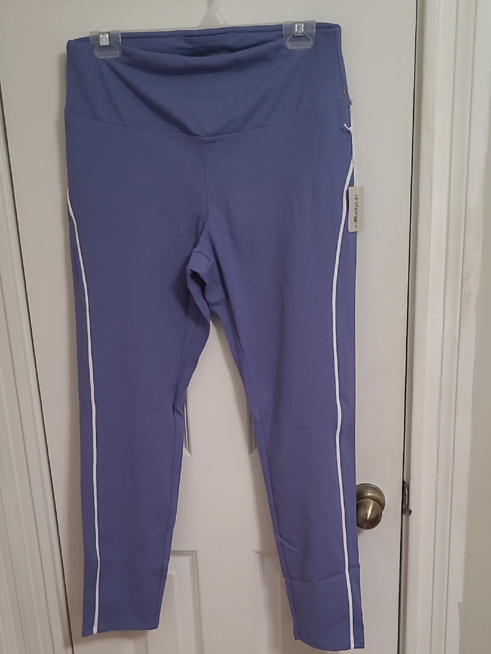 Body Up By Bare Necessities Lavender High-Waist Leggings with White Side Piping